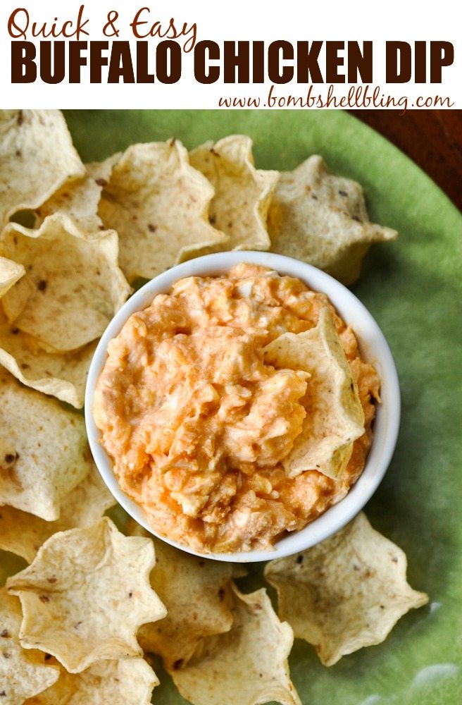 I can't believe how quick it was to make this buffalo chicken dip!  A MAJOR crowd pleaser!