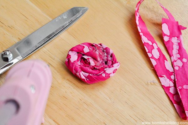 Rolled Fabric Flowers-6