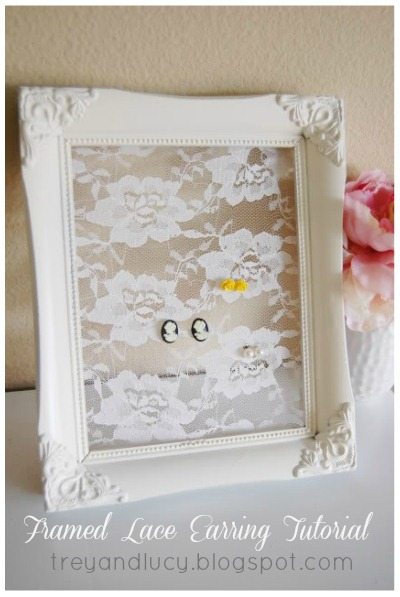 Shabby Chic Lacy Earring Holder