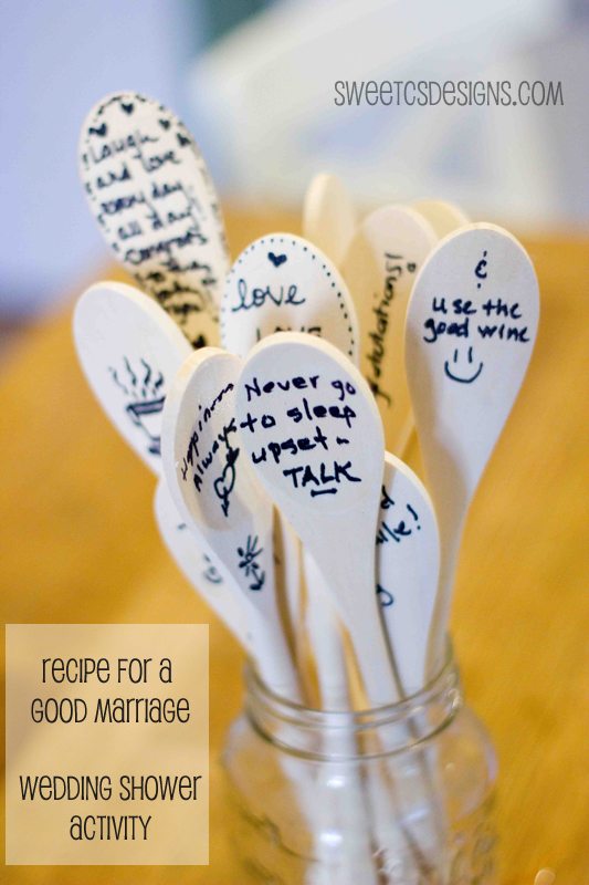 Recipe for a Good Marriage Shower Activity