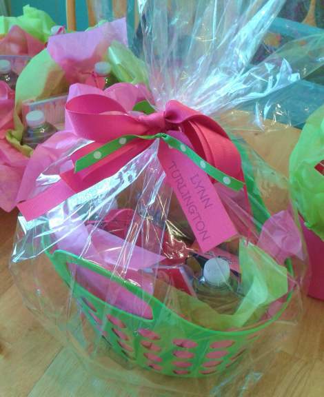 Colorful gift basket