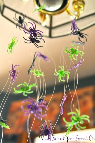 spiders under chandelier