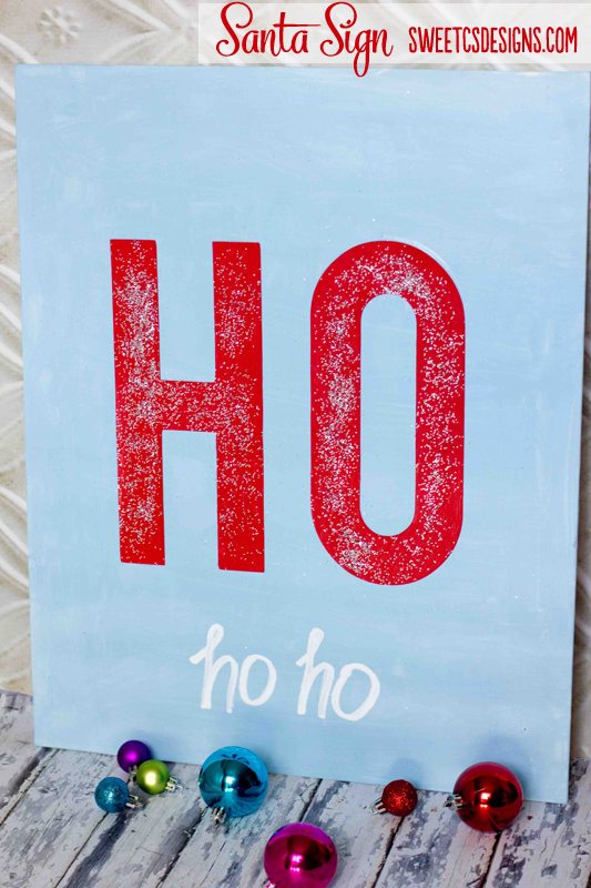 Sparkly Santa Sign