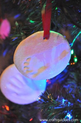 Pottery Barn Holiday Handprint Ornament both ornaments
