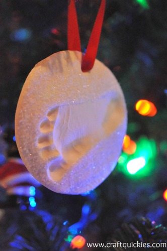 Pottery Barn Holiday Handprint Ornament final footprint ornament