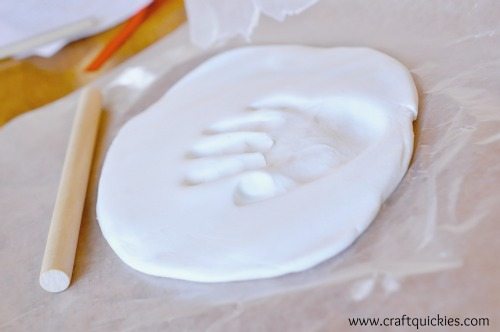 Pottery Barn Holiday Handprint Ornament press hand