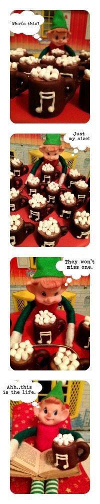 chocolate dipped marshmallow elf mug comic