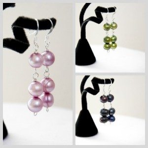 Triple Stack Pearl Earring Collage
