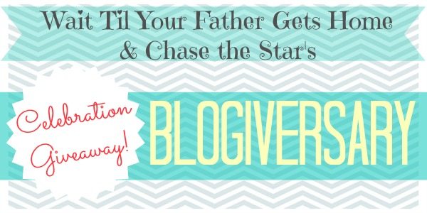Blogiversary Celebration Giveaway: Celebrate with Wait Til Your Father Gets Home & Chase the Star!