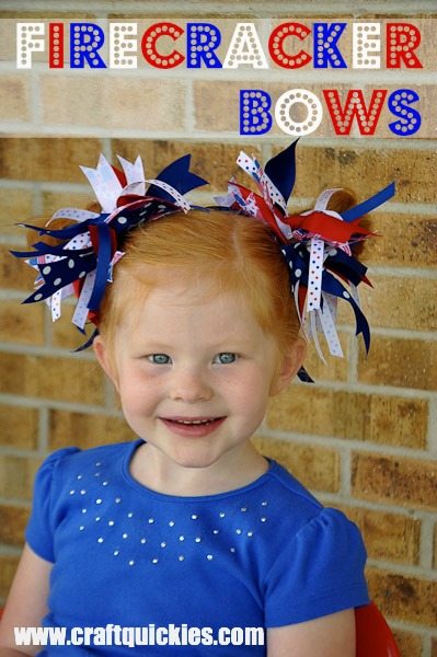 These firecracker hairbows are insanely cute and so easy! Perfect for 4th of July!!