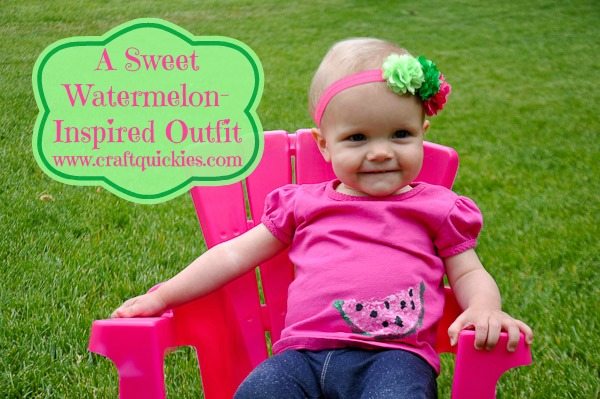 This watermelon-inspired outfit can be made in 15 minutes total! So cute!!