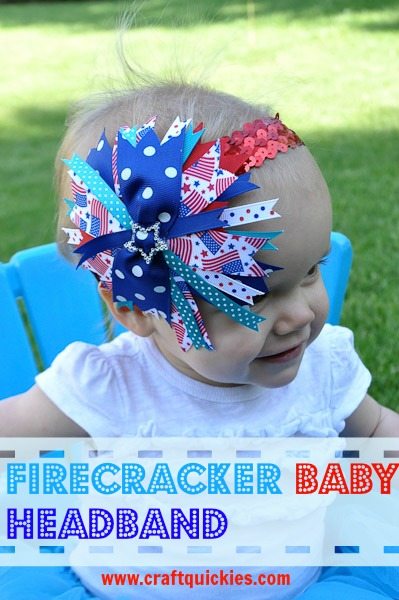 I love this baby "firecracker" bow for the 4th of July! So simple and quick to make!