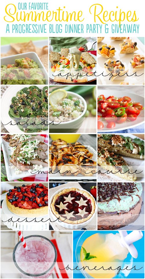 Fabulous Summer Progressive Dinner recipes from your favorite bloggers! YUM!