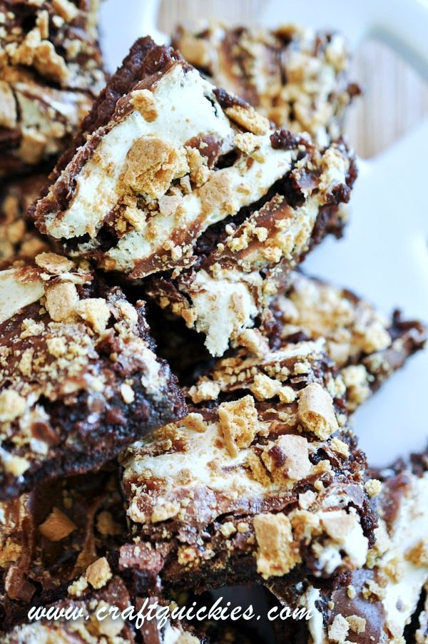 S'mores Swirled Brownies from Sarah of Craft Quickies. Elegant and grown-up looking, but kid-friendly in taste! YUM!
