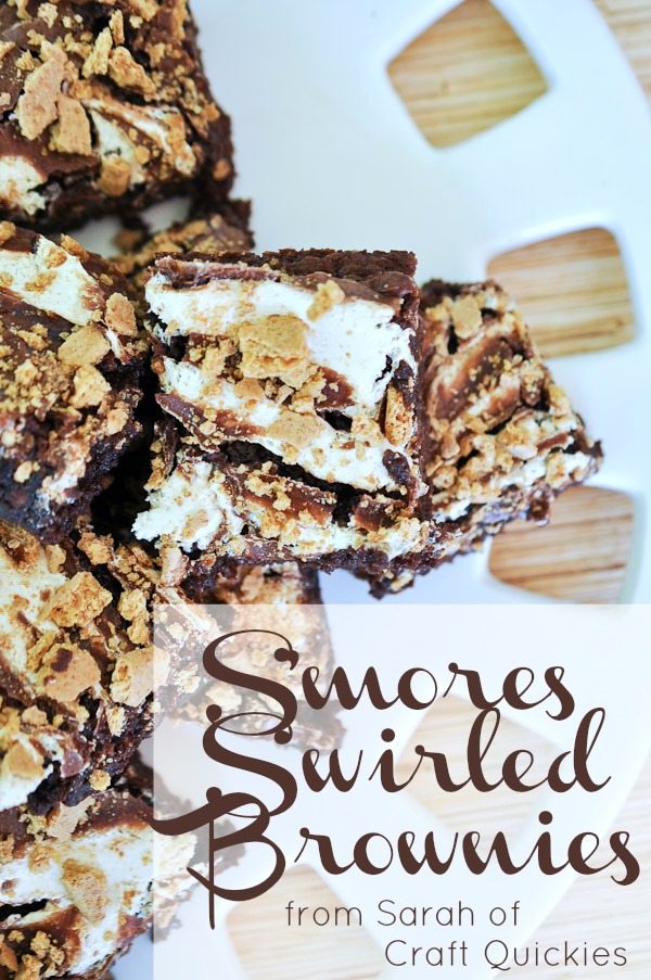 S'mores Swirled Brownies from Sarah of Craft Quickies. Elegant and grown-up looking, but kid-friendly in taste! YUM!