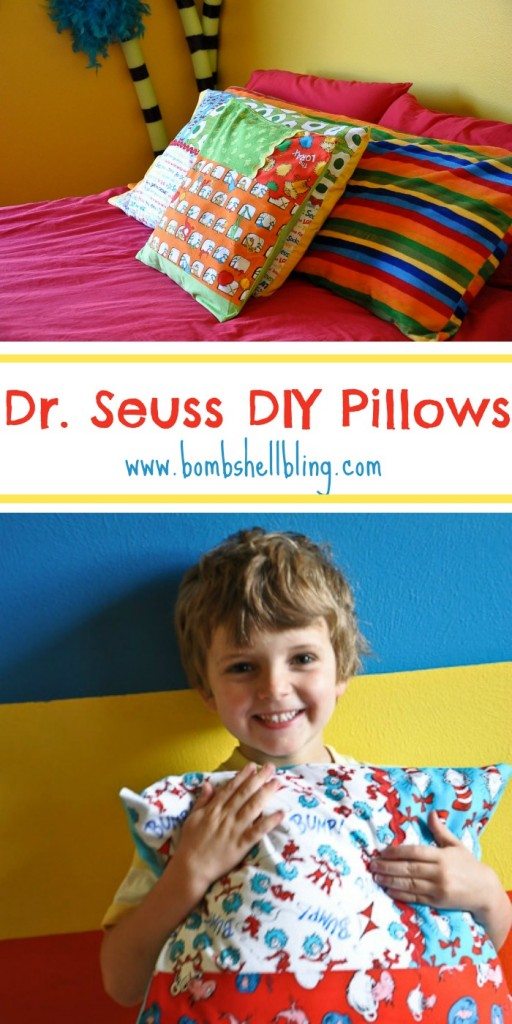 I LOVE these Dr. Seuss pillows!!! What a perfect way to add fun touches to a kid's bedroom!