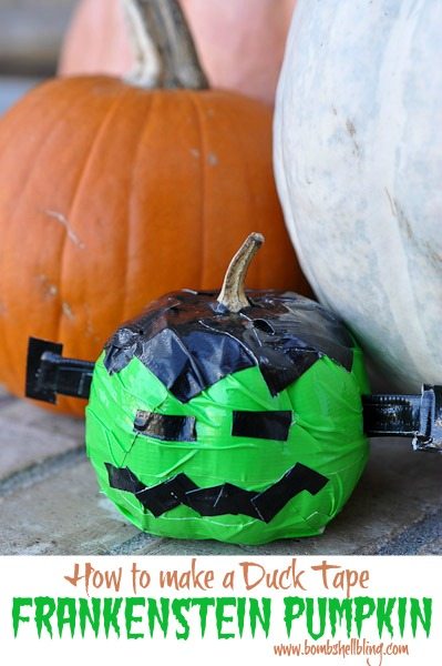 How to Make a Duck Tape Frankenstein Pumpkin