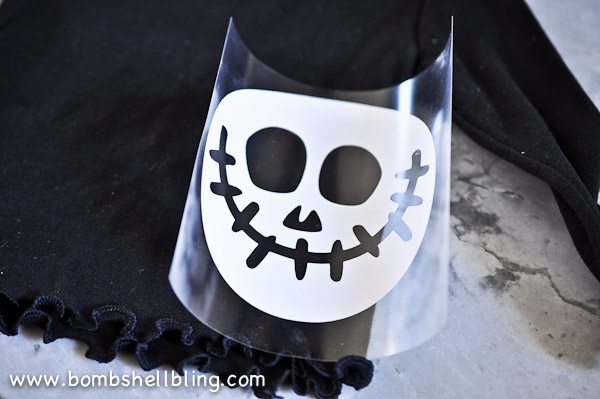 I love this Jack Skellington inspired shirt! Made with the Cricut and iron-on vinyl, this shirt comes together in a flash! #halloween #jackskellington #nightmarebeforechristmas