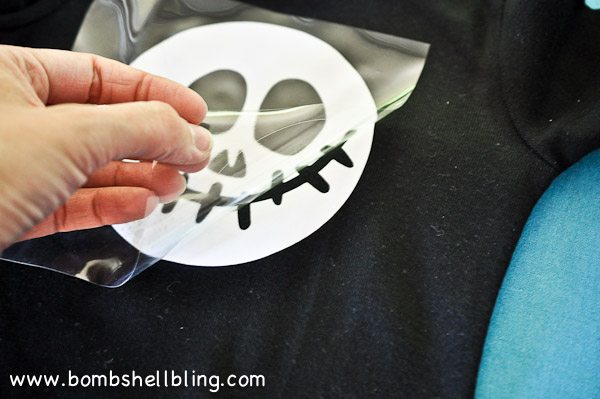 I love this Jack Skellington inspired shirt! Made with the Cricut and iron-on vinyl, this shirt comes together in a flash! #halloween #jackskellington #nightmarebeforechristmas