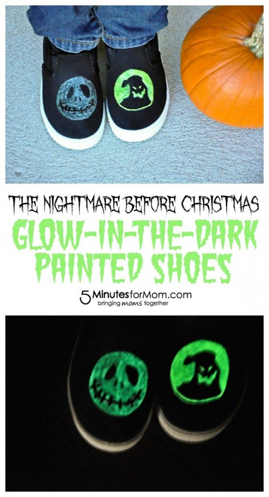 The Nightmare Before Christmas Glow-in-the-Dark Painted Shoes for 5 Minutes for Mom