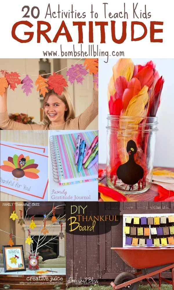 Teaching kids gratitude is so important in today's world. Here are 20 fun and creative ways to teach kids gratitude during the Thanksgiving season.
