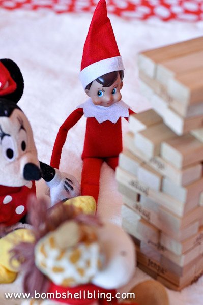 Simple and silly Elf on the Shelf ideas using toys. Kids love to see the mischief elves get into. Just wait until you see the look on their faces when they see the elves are messing with their stuff! I love these simple ideas!