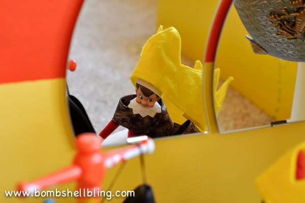 Simple and silly Elf on the Shelf ideas using toys. Kids love to see the mischief elves get into. Just wait until you see the look on their faces when they see the elves are messing with their stuff! I love these simple ideas!