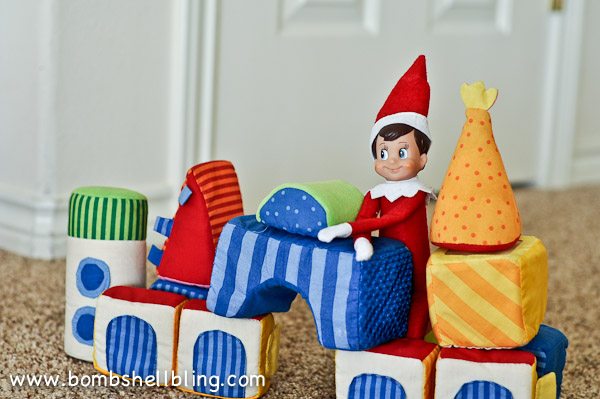 Simple and silly Elf on the Shelf ideas using toys. Kids love to see the mischief elves get into. Just wait until you see the look on their faces when they see the elves are messing with their stuff! I love these simple ideas!