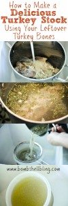 Use the leftover bones from your Thanksgiving turkey to make a hearty and delicious turkey stock! This turkey stock recipe is simple and delicious.