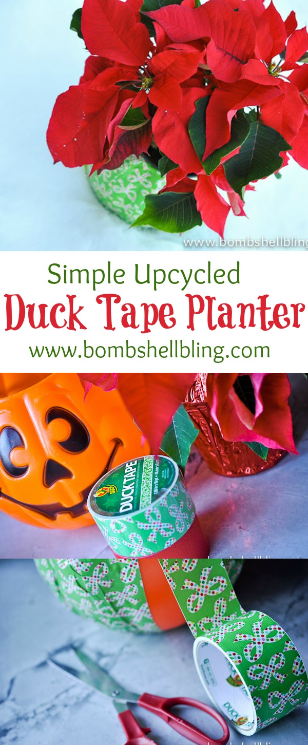 Simple Upcycled Duck Tape Planter