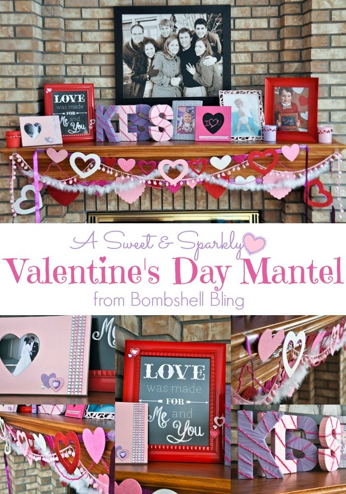A Sweet & Sparkly Valentine's Day Mantel from Bombshell Bling