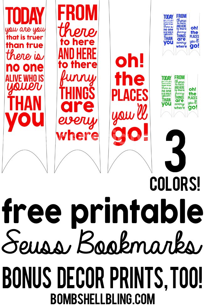 Dr Seuss Bookmarks: Free printables perfect for school or home!