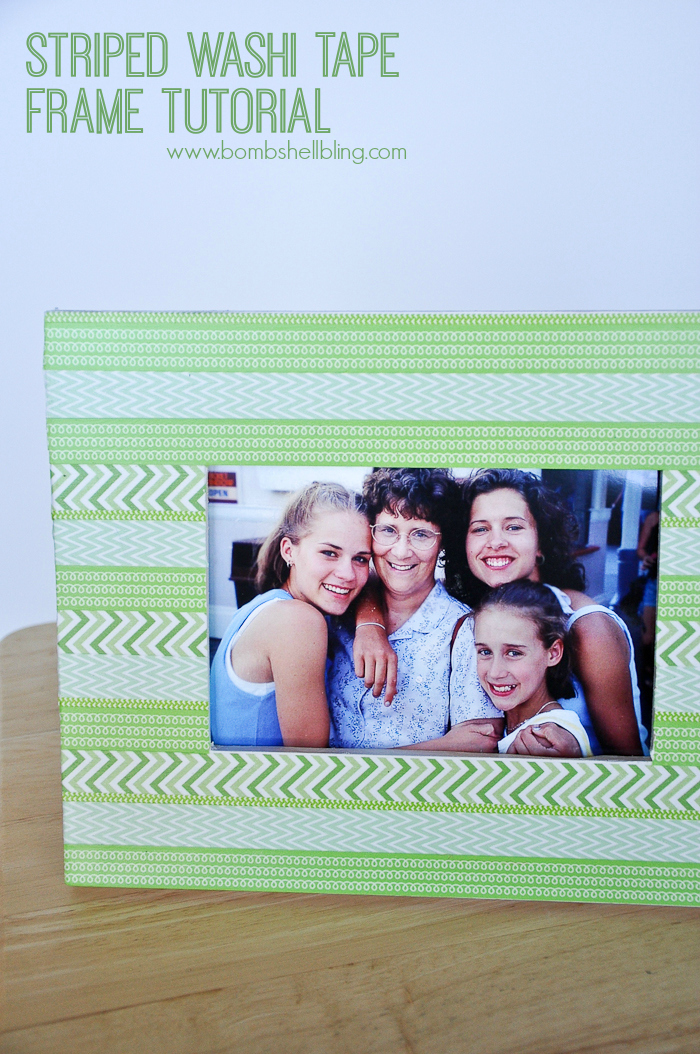 Striped Washi Tape Frame Tutorial