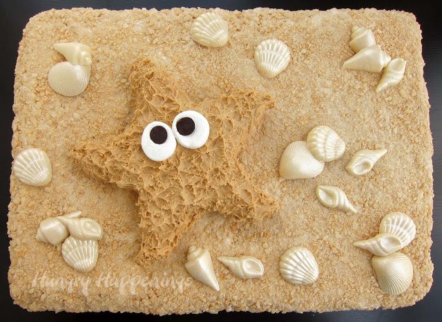 +Peanut Butter Fudge and Rice Krispie Treat Starfish, beach themed food, recipes, summer fun recipe, starfish