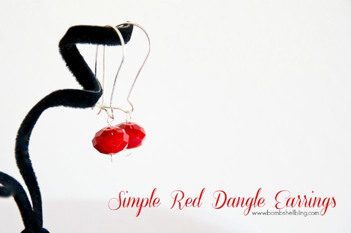 Simple Red Dangle Earrings