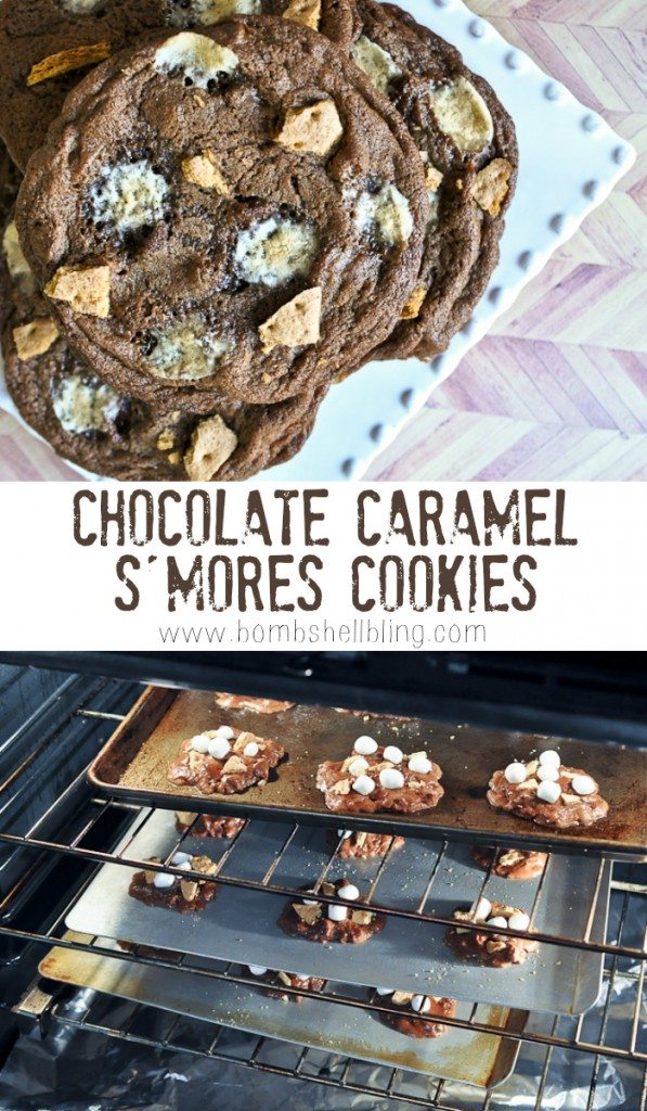 Chocolate Caramel S'mores Cookies