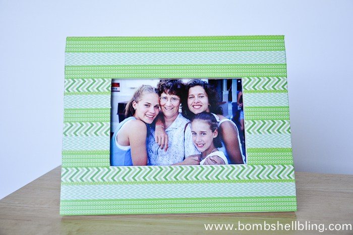 horizontal photo of green washi tape frame