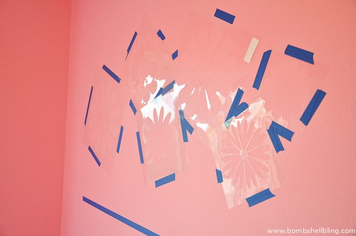 Love these flower stencils -- perfect for a nursery wall!