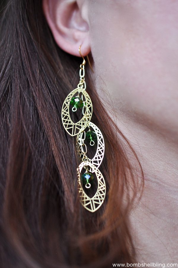 Gold & Green Earrings CC-4