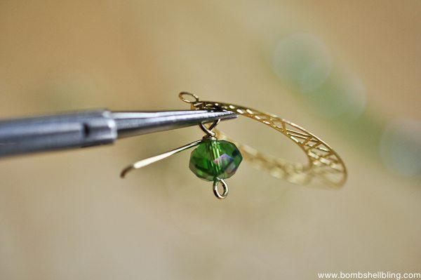 Gold & Green Earrings Tutorial CC-9