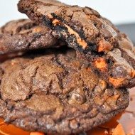 Halloween Oreo Stuffed Double Chocolate Cookies