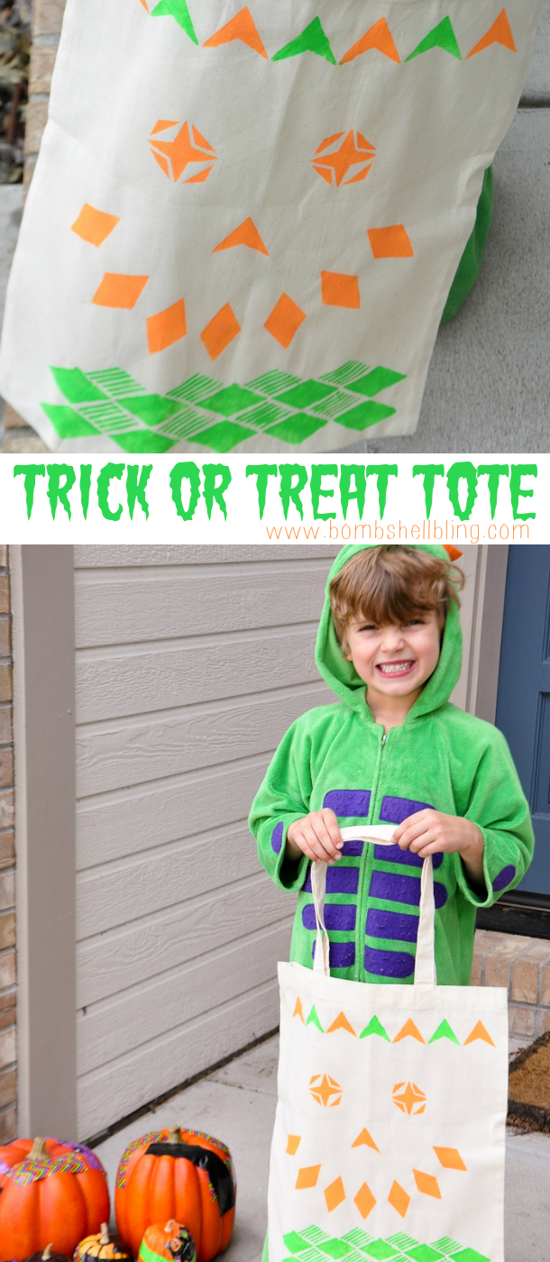 Stenciled Trick or Treat Tote