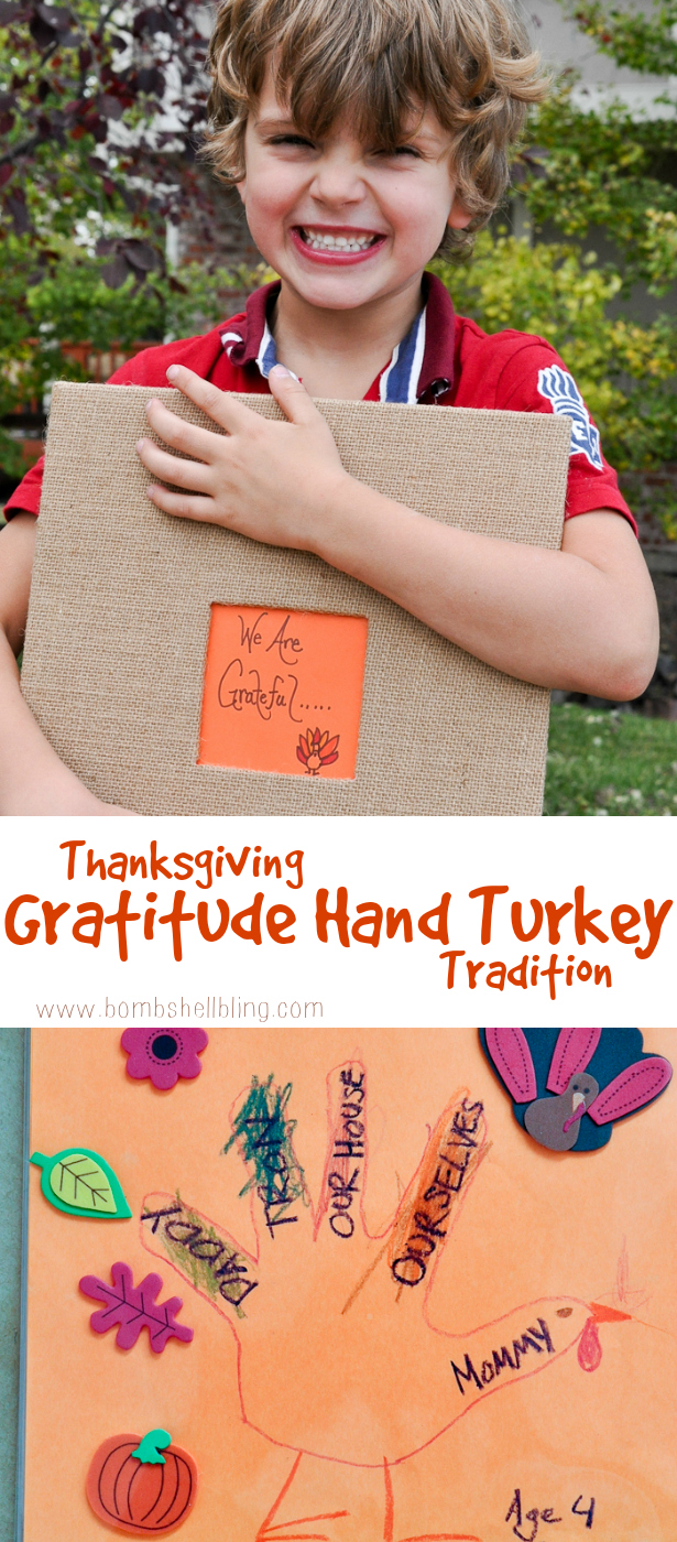 I love this Thanksgiving tradition of gratitude hand turkeys!