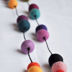 Colorful Felt Ball Necklace Tutorial