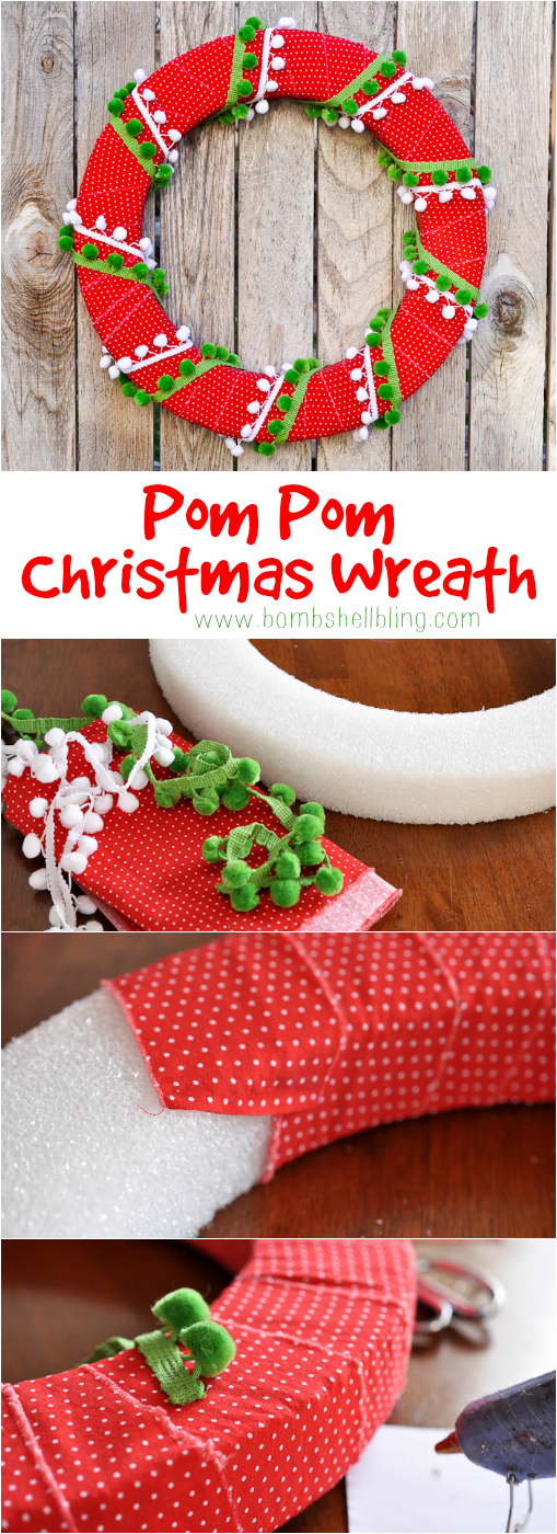 Pom Pom Christmas Wreath Tutorial