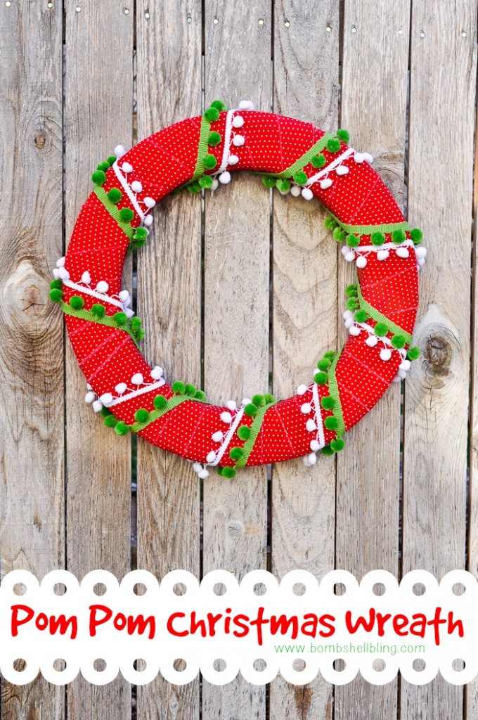 Pom Pom Christmas Wreath by Bombshell Bling