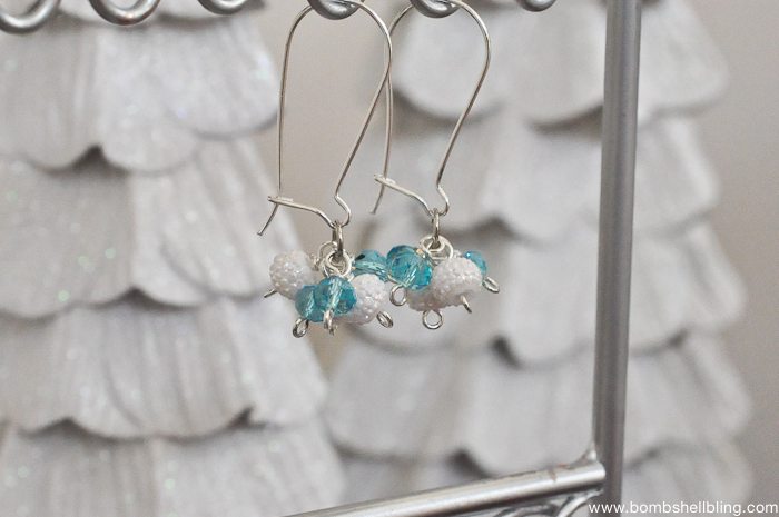 Frozen Inspired Dangle Cluster Earrings-10