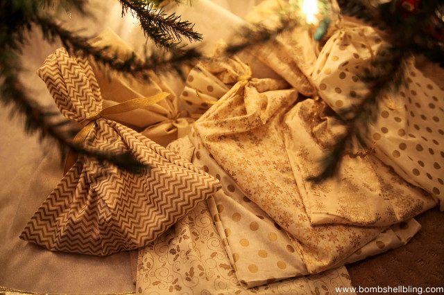 Storybook advent bags in gold. Beautiful.