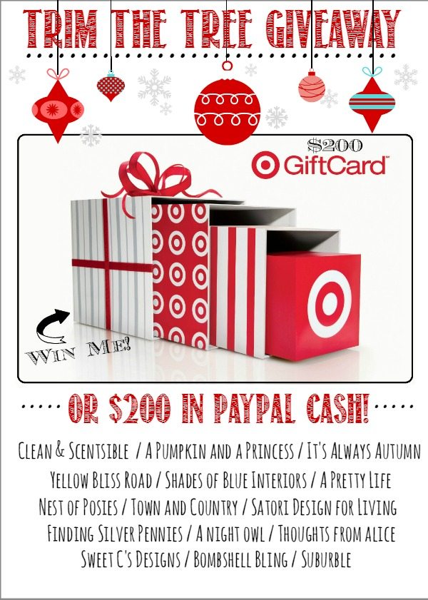 Trim the Tree Giveaway - $200 in Target or Paypal!