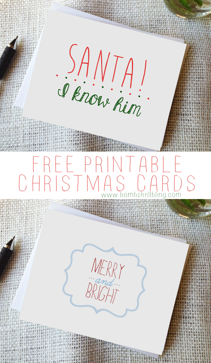 Two FREE Printable Christmas Cards